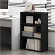 Maklaine Contemporary Engineered Wood 3-Tier Open Shelf in Black
