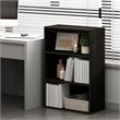 Maklaine Contemporary Engineered Wood 3-Tier Open Shelf in Espresso