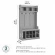 Maklaine Engineered Wood 40W Hall Tree and Shoe Bench with Shelves in Gray