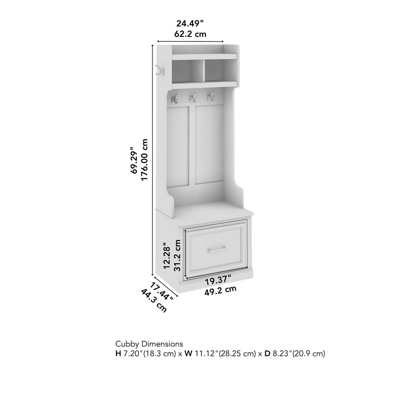 Maklaine Engineered Wood 24W Hall Tree & Shoe Bench w/ Drawer in Black Oak