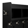 Maklaine Engineered Wood 24W Hall Tree & Shoe Bench w/ Drawer in Black Oak