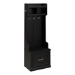 Maklaine Engineered Wood 24W Hall Tree & Shoe Bench w/ Drawer in Black Oak