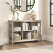 Maklaine Farmhouse Engineered Wood 6 Cube Bookcase in Washed Gray