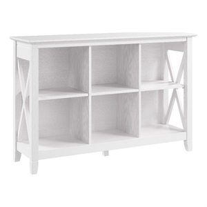 Maklaine Farmhouse Engineered Wood 6 Cube Bookcase in Pure White Oak