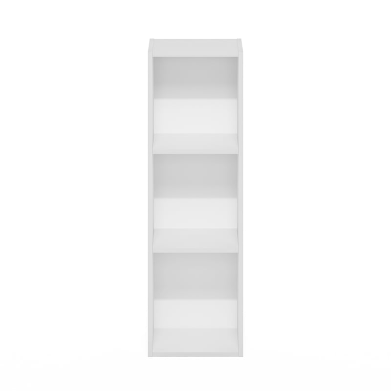 Maklaine 3-Tier Storage Shelf Bookcase in 10-Inch Width in White