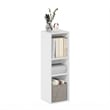 Maklaine 3-Tier Storage Shelf Bookcase in 10-Inch Width in White