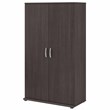 Maklaine Engineered Wood Tall Linen Cabinet with Doors in Storm Gray