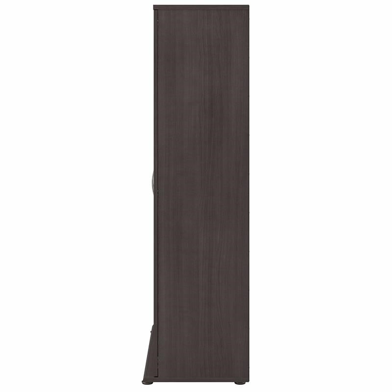 Maklaine Engineered Wood Tall Linen Cabinet with Doors in Storm Gray