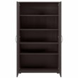 Maklaine Engineered Wood Tall Linen Cabinet with Doors in Storm Gray