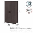 Maklaine Engineered Wood Tall Linen Cabinet with Doors in Storm Gray