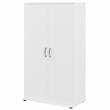 Maklaine Engineered Wood Tall Linen Cabinet with Doors in White