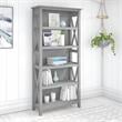 Maklaine Engineered Wood Tall 5 Shelf Bookcase in Cape Cod Gray