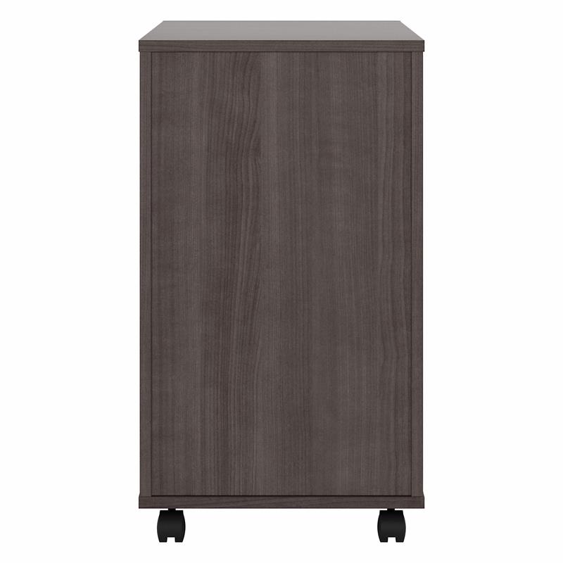 Maklaine Engineered Wood 3 Drawer Mobile File Cabinet in Storm Gray