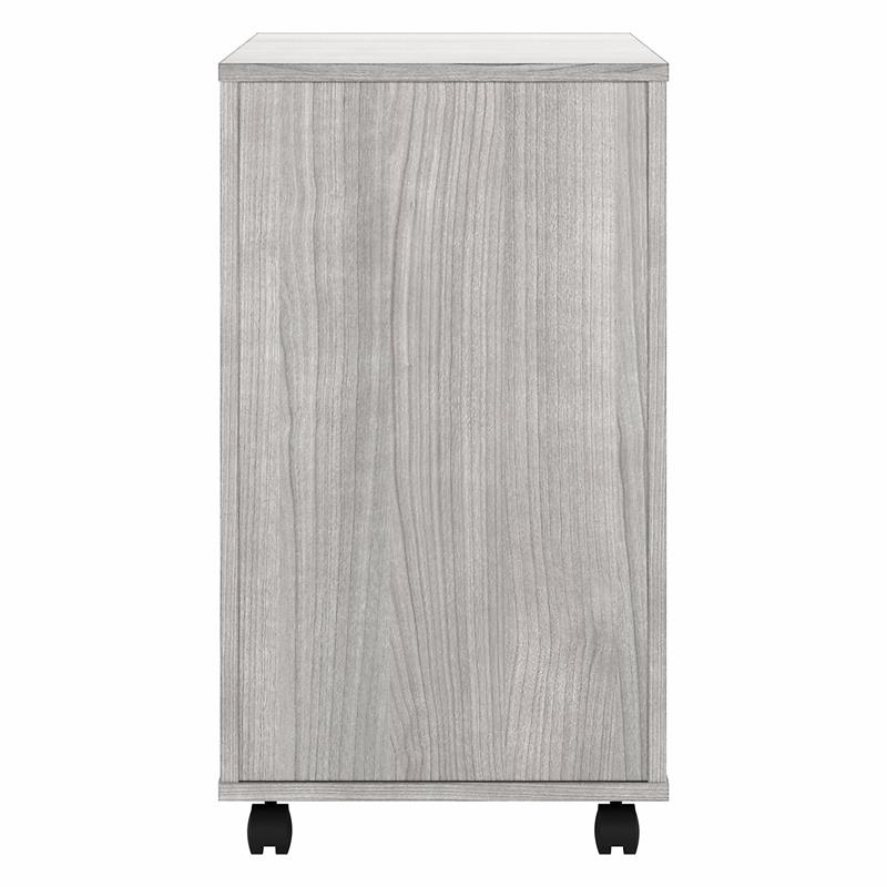 Maklaine Engineered Wood 3 Drawer Mobile File Cabinet in Platinum Gray