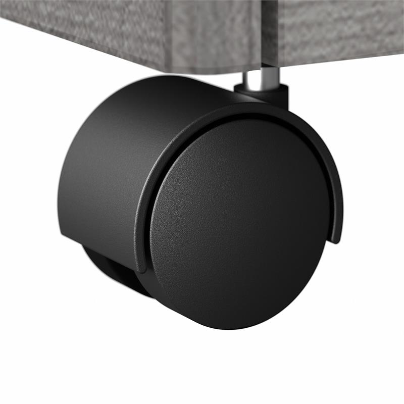 Maklaine Engineered Wood 3 Drawer Mobile File Cabinet in Platinum Gray