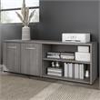 Maklaine Engineered Wood Low Storage Cabinet with Doors in Platinum Gray