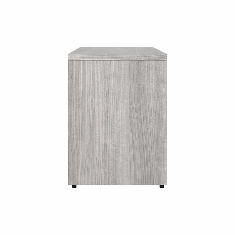 Maklaine Engineered Wood Low Storage Cabinet with Doors in Platinum Gray