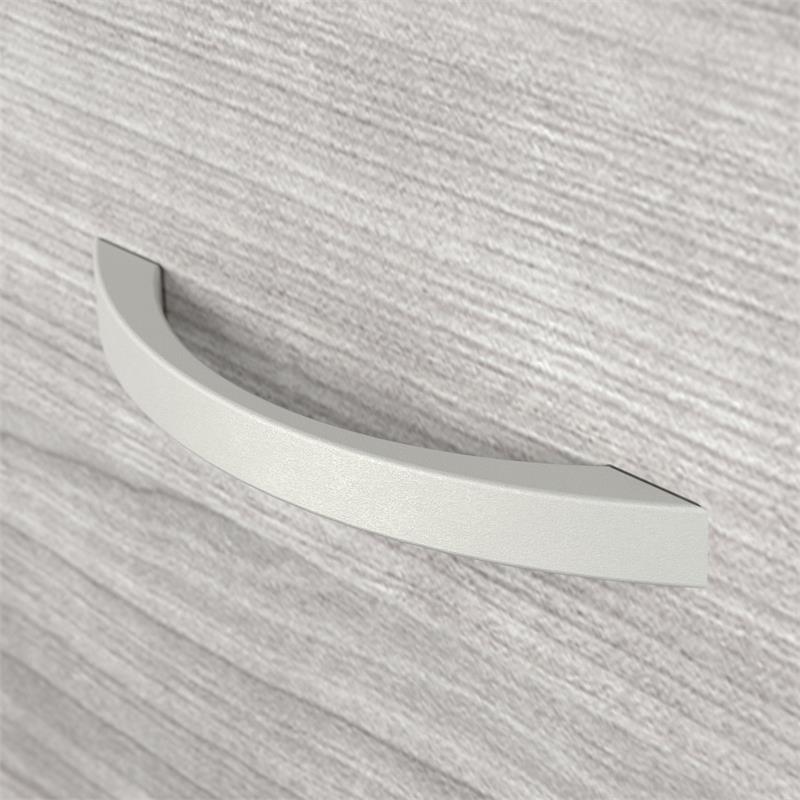 Maklaine Engineered Wood Low Storage Cabinet with Doors in Platinum Gray