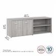 Maklaine Engineered Wood Low Storage Cabinet with Doors in Platinum Gray