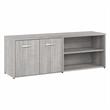 Maklaine Engineered Wood Low Storage Cabinet with Doors in Platinum Gray