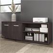 Maklaine Engineered Wood Low Storage Cabinet with Doors in Storm Gray
