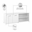 Maklaine Engineered Wood Low Storage Cabinet with Doors in White