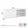 Maklaine Engineered Wood Low Storage Cabinet with Doors in White