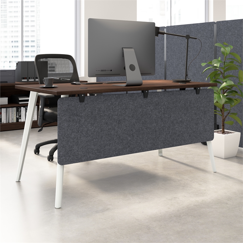 Maklaine Contemporary 58W Desktop Privacy Screen in Cool Charcoal