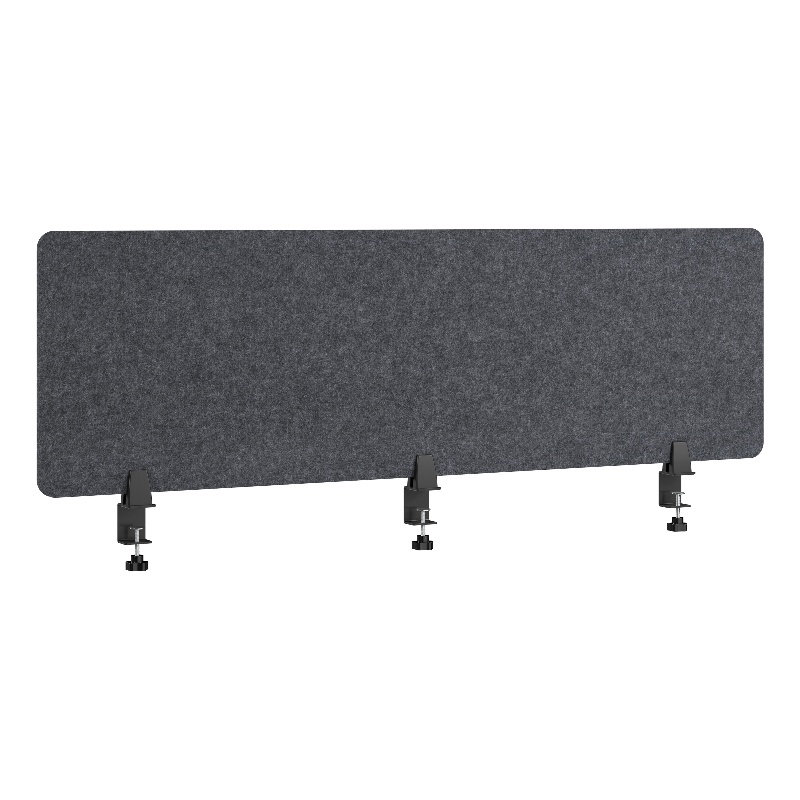 Maklaine Contemporary 58W Desktop Privacy Screen in Cool Charcoal