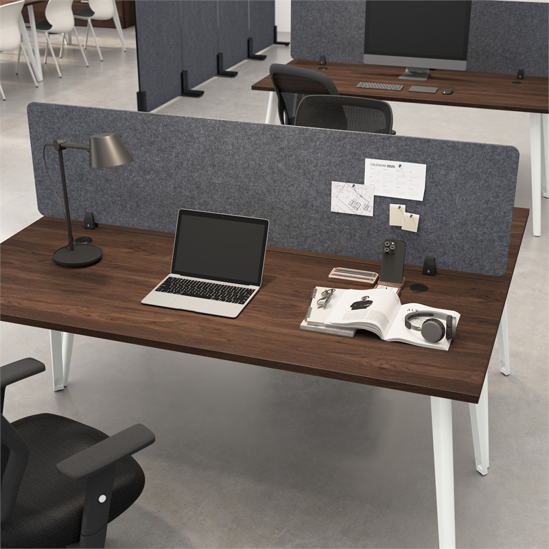 Maklaine Contemporary 70W Desktop Privacy Screen in Cool Charcoal