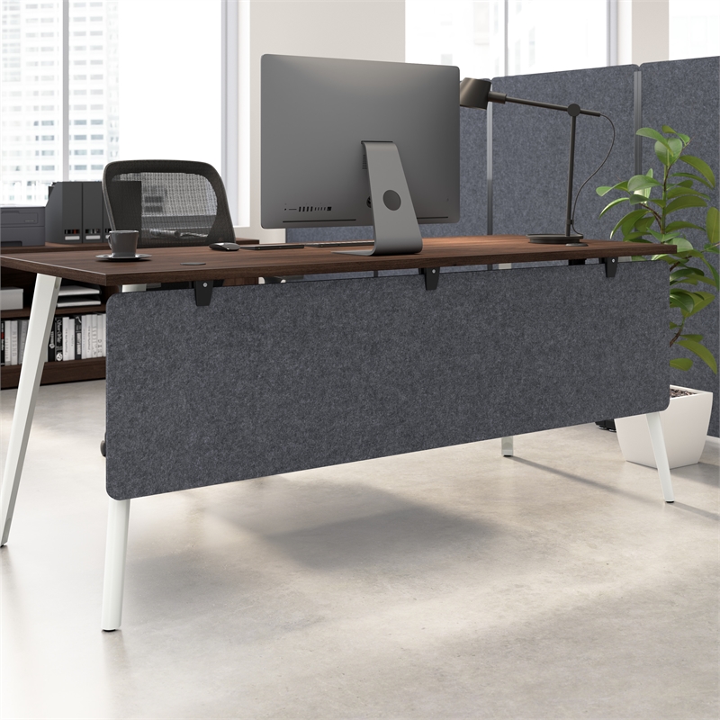 Maklaine Contemporary 70W Desktop Privacy Screen in Cool Charcoal
