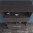 Maklaine Engineered Wood 5 Shelf Bookcase with Doors in Storm Gray