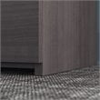 Maklaine Engineered Wood 5 Shelf Bookcase with Doors in Storm Gray