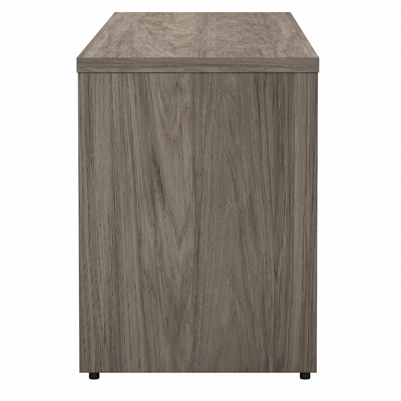 Maklaine Engineered Wood Low Storage Cabinet with Doors in Modern Hickory