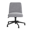 Maklaine Mid Back Armless Office Chair with Wheels in Cool Gray Fabric