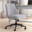 Maklaine Mid Back Armless Office Chair with Wheels in Cool Gray Fabric