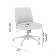 Maklaine Mid Back Armless Office Chair with Wheels in Cool Gray Fabric