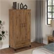 Maklaine Engineered Wood Large Armoire Cabinet in Fresh Walnut