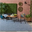 Maklaine 10' x 14' Navy Blue Fabric Modern Area Rug (10' x 14')