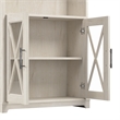 Maklaine Engineered Wood 5 Shelf Bookcase with Glass Doors in Linen White Oak