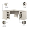 Maklaine Transitional Engineered Wood L-Shaped Desk in Linen White Oak