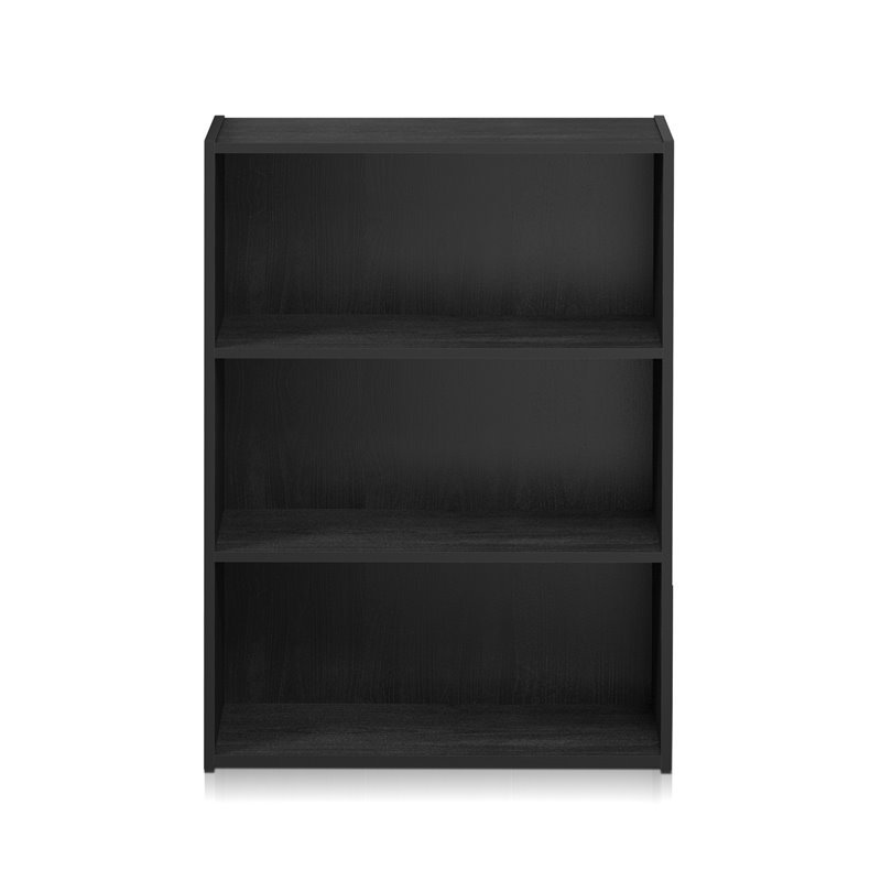 Maklaine Engineered Wood 3-Tier Open Shelf in Americano Black