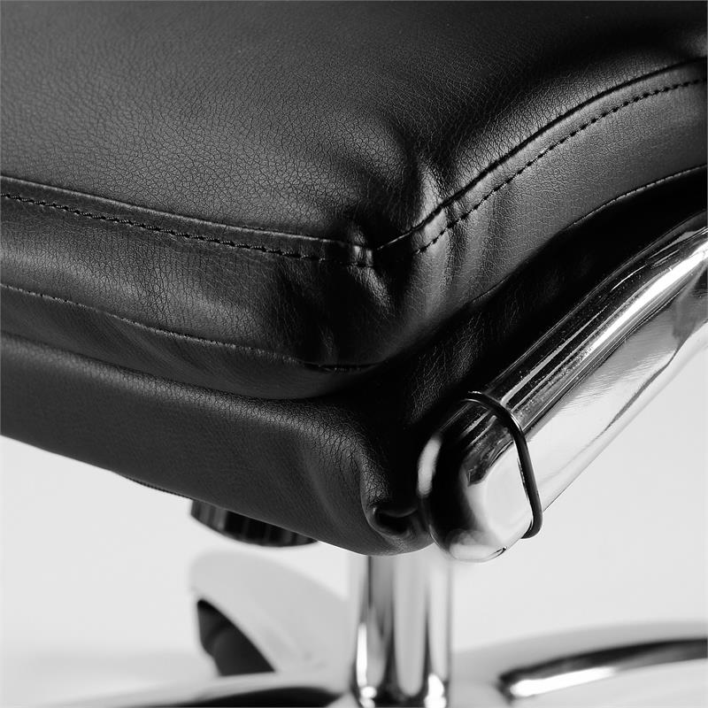 Maklaine Upholstered Faux Leather Executive Office Chair in Black