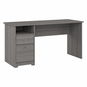 Maklaine Engineered Wood 60&quotW Computer Desk with Drawers in Modern Gray