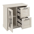 Maklaine Engineered Wood Lateral File Cabinet with Shelves in Linen White Oak