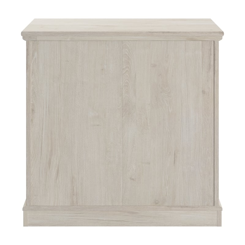 Maklaine Engineered Wood Lateral File Cabinet with Shelves in Linen White Oak