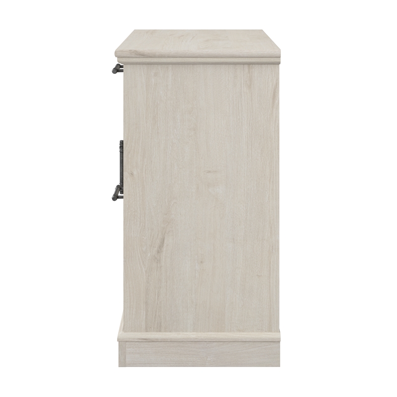 Maklaine Engineered Wood Lateral File Cabinet with Shelves in Linen White Oak