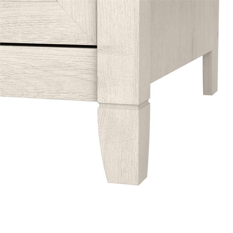Maklaine Engineered Wood Tall Storage Cabinet with Doors in Linen White Oak