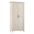 Maklaine Engineered Wood Tall Storage Cabinet with Doors in Linen White Oak