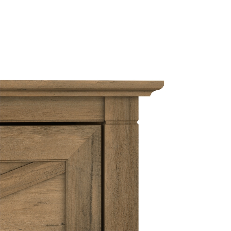 Maklaine Engineered Wood Tall Storage Cabinet with Doors in Reclaimed Pine